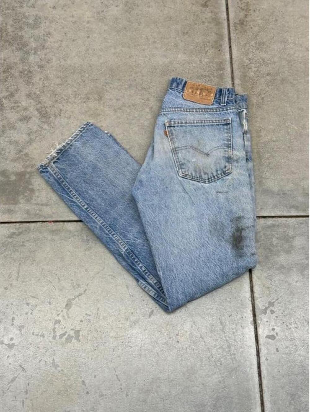 vintage levis 501 made in usa faded blue straight leg jeans size 32 x 30